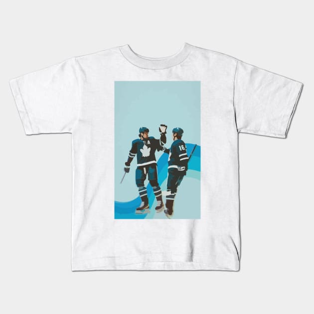 Auston Matthews and Mitch Marner painting Kids T-Shirt by gktb